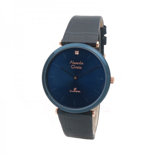 Alexandre Christie AC 8577 Rosegold Blue Ring Man MHLURBU